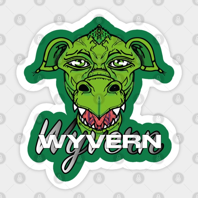 Wyvern Head Shot Sticker by Reed Design & Illustration